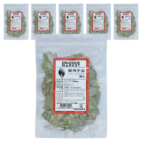 딜리셔스마켓 월계수 잎, 30g, 6개