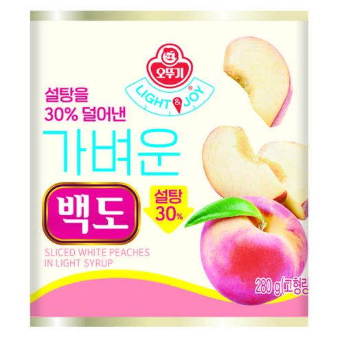 오뚜기 LIGHT 앤 JOY 가벼운 백도, 1개, 280g