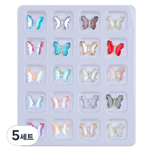 메이브라운 네일스톤 쥬얼리 파츠 한 판 M2010, 5세트, 지르콘나비