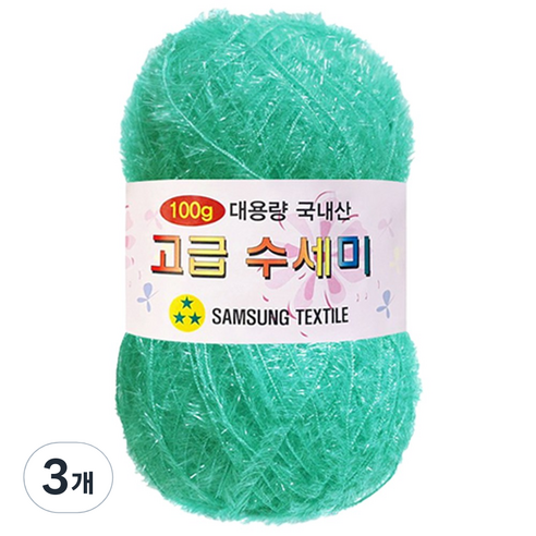 yarna 대용량 고급 수세미 뜨개실 100g, 164 민트, 3개