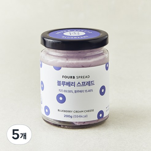 포비 블루베리 스프레드, 5개, 200g