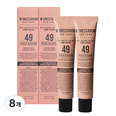 더블유드레스룸 퍼퓸 핸드크림 49 피치블러썸, 8개, 50ml