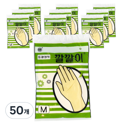 동광상사 깔깔이 미용장갑 중형 M, 베이지, 50개