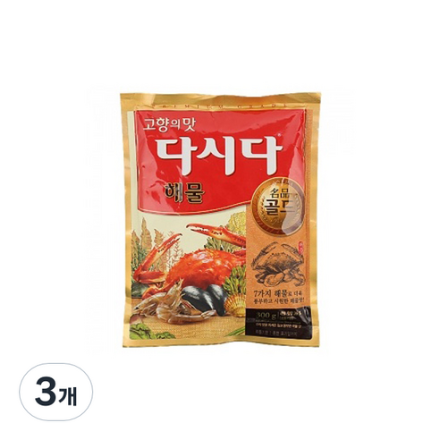 CJ제일제당 다시다 명품골드 해물, 300g, 3개