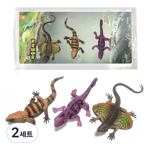 세계유통 파충류세계 큐티 도마뱀 3종 A세트, 2세트