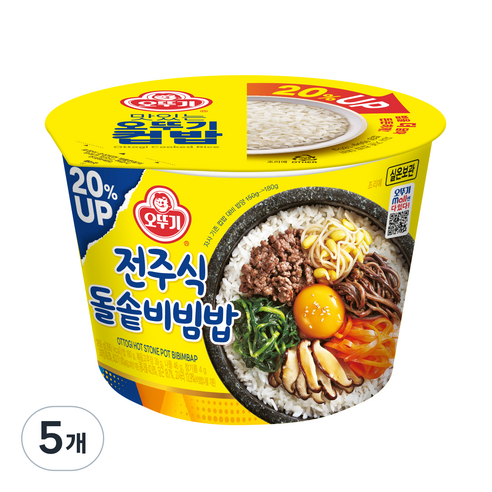 오뚜기 컵밥 증량 전주식돌솥비빔밥, 269g, 5개