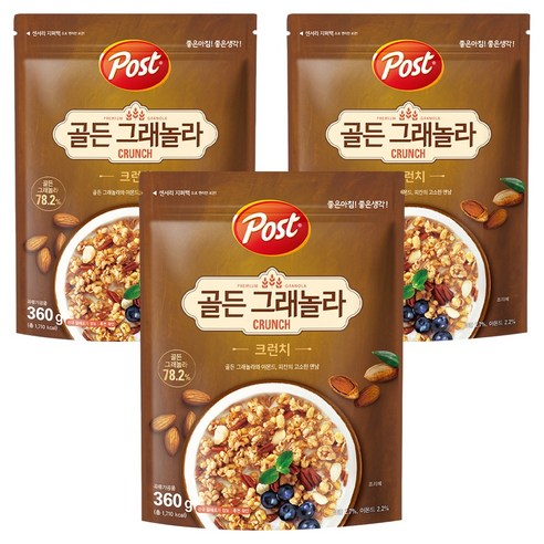 포스트 골든 그래놀라 크런치 시리얼, 360g, 3개