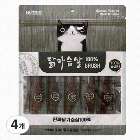 뉴트리오 고양이 순살 가슴살 브러쉬 5p, 닭고기맛, 35g, 4개