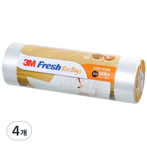 쓰리엠 3M 후레쉬 롤백 25 x 35 cm, 중(M), 500매, 4개