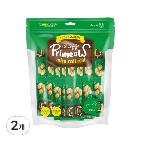 CY요셉트레이딩 고양이 프리미요 미니롤롤 소세지 퓨레 10g x 40p, 닭고기, 2개