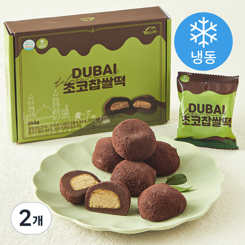 떡미당 두바이 초코 찹쌀떡 (냉동), 40g, 2개, 6개입