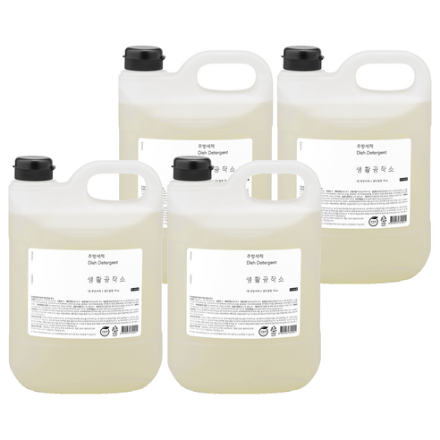 생활공작소 주방세제 쌀뜨물향, 4L, 4개