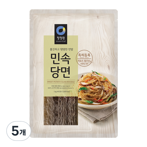 청정원 민속 당면, 1kg, 5개