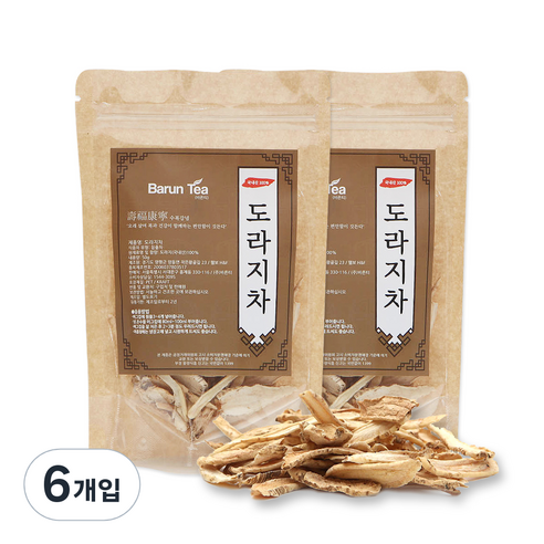 바른티 국내산 도라지차, 6개