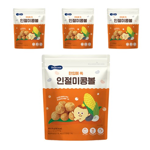 베베쿡 한입에 쏙 인절미콩볼 25g, 인절미맛, 4개