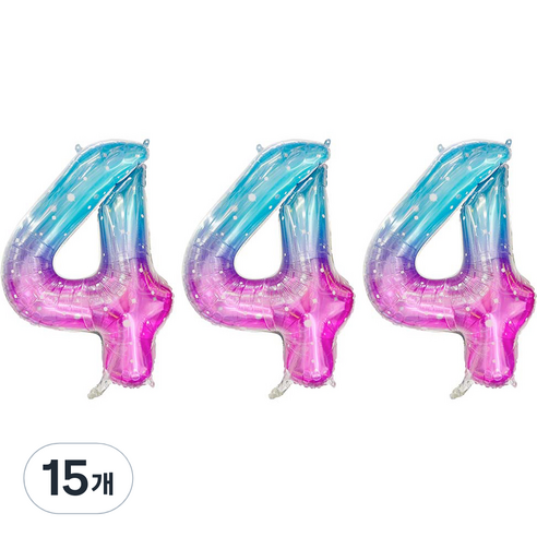 JOYPARTY 숫자은박풍선 대 오로라, 15개, 숫자 4
