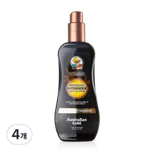 오스트레일리안골드 인텐시파이어 브론징 드라이 태닝 오일 스프레이, 237ml, 4개