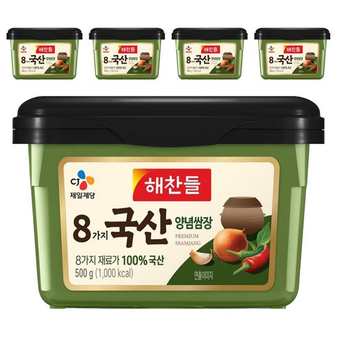 해찬들 8가지 국산 양념쌈장, 5개, 500g