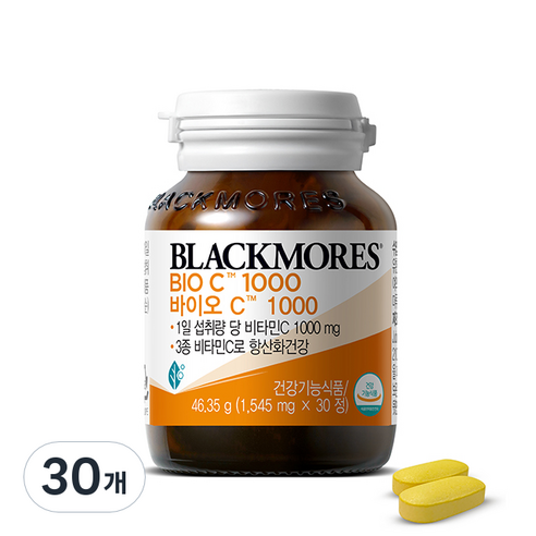 블랙모어스 바이오C 1000 46.35g, 30정, 30개