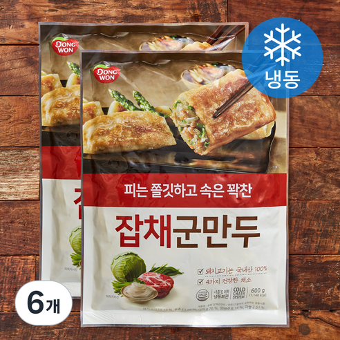동원 잡채 군만두 (냉동), 600g, 6개