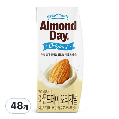 남양유업 아몬드데이 오리지널, 190ml, 48개