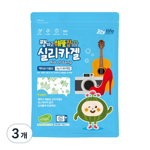 쨍하고해뜰집 실리카겔 액티브다용도 습기제거제 종이 3g x 80p, 1개