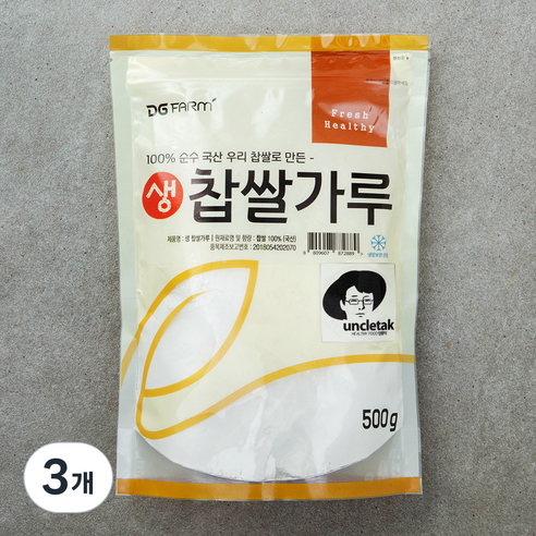대구농산 국내산 생 찹쌀가루, 500g, 3개