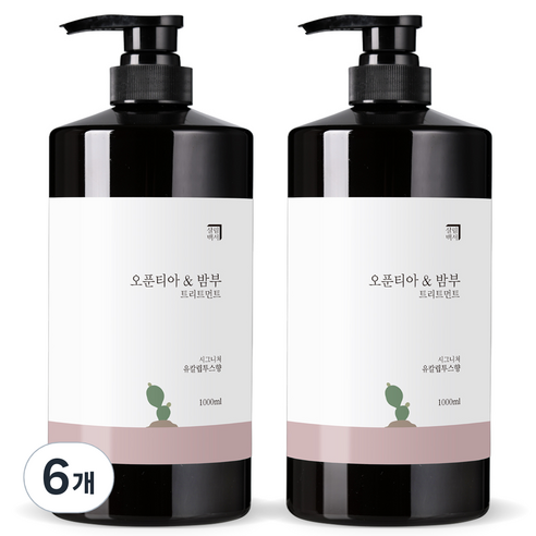 살림백서 오푼티아 & 밤부 헤어 트리트먼트, 1000ml, 6개