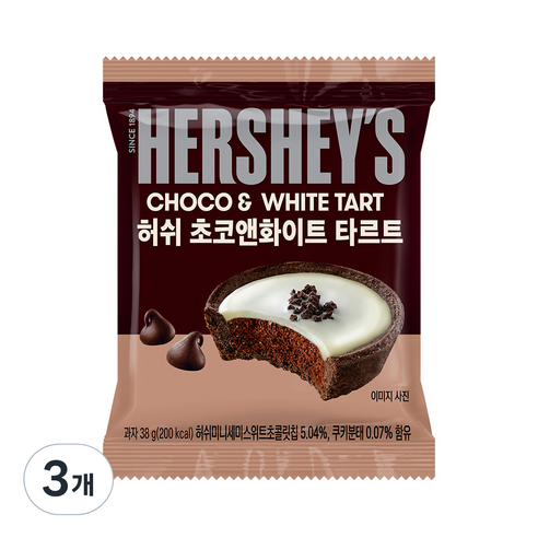 허쉬 초코앤화이트 타르트, 38g, 3개