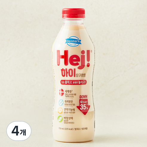 덴마크 하이 요구르트, 750ml, 1개입, 4개