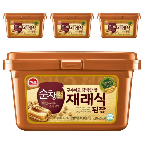 순창궁 재래식 된장, 1kg, 4개