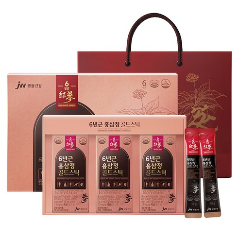 JW생활건강 6년근 홍삼정 골드스틱 30포+쇼핑백, 300g, 1박스