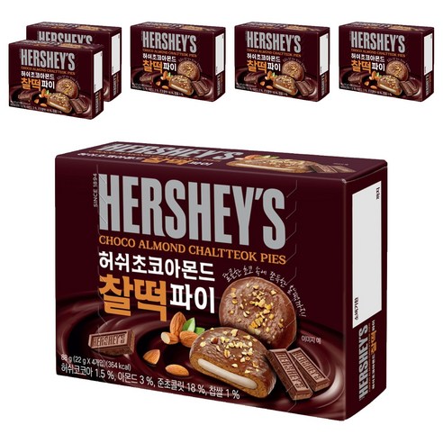 허쉬 초코아몬드 찰떡 파이, 88g, 6개