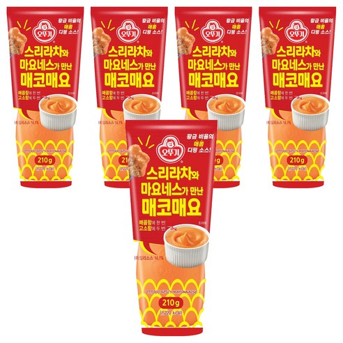 오뚜기 스리라차와 마요네스가 만난 매코매요, 210g, 5개