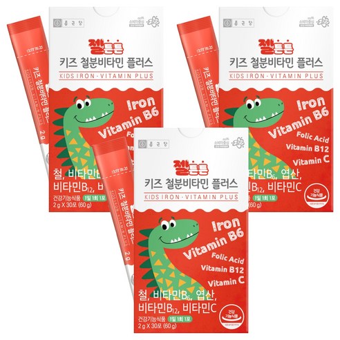 종근당 젤튼튼 키즈 철분비타민 플러스 30p, 60g, 3개