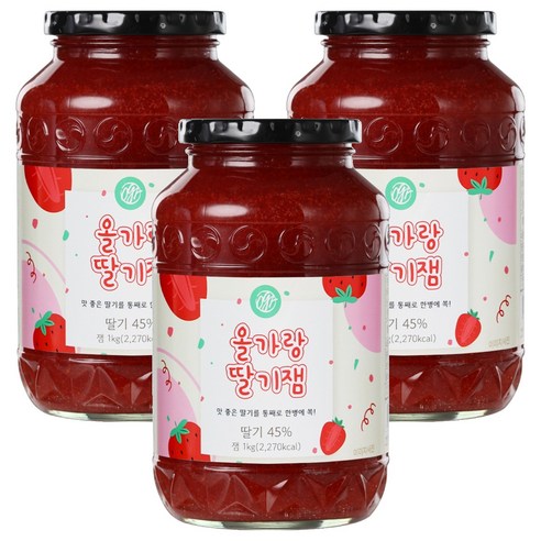 초록원 올가랑 딸기잼, 3개, 1kg