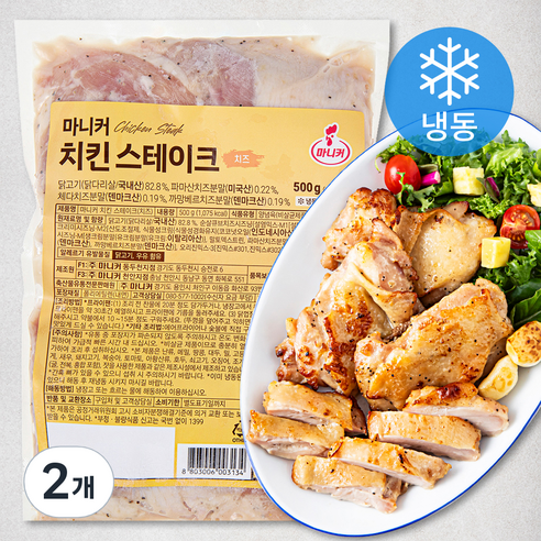 마니커 치킨 스테이크 치즈 (냉동), 500g, 2개