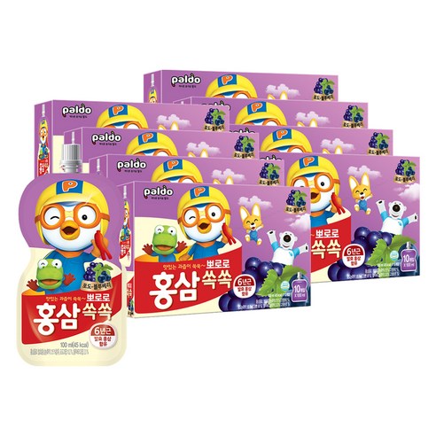 팔도 뽀로로 홍삼쏙쏙 건강음료, 100ml
