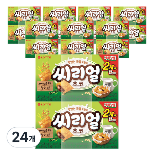 롯데제과 맛있는 곡물로 만든 씨리얼 초코 2p, 56g, 24개