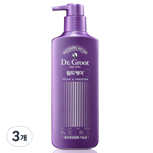 닥터그루트 밀도케어 탈모증상완화 샴푸 페어앤프리지아향, 400ml, 3개