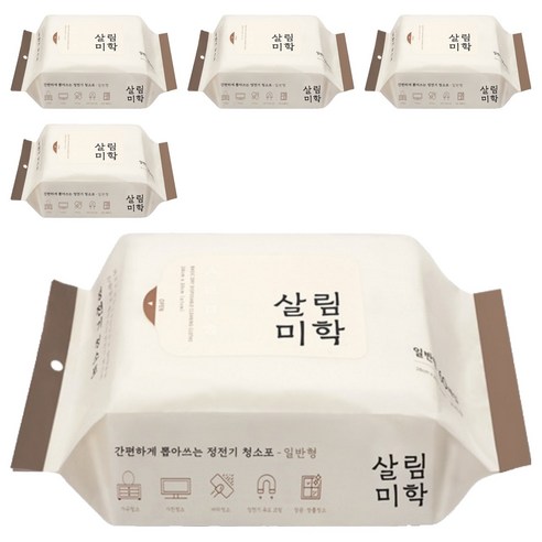 살림미학 일반형 정전기 청소포 60매, 5개