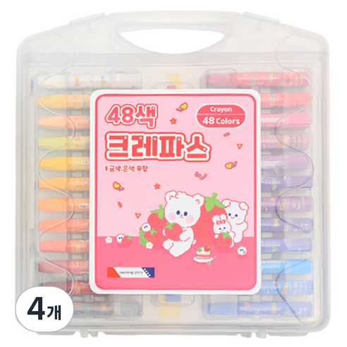 모닝글로리 크레파스 핑크, 4개, 48색
