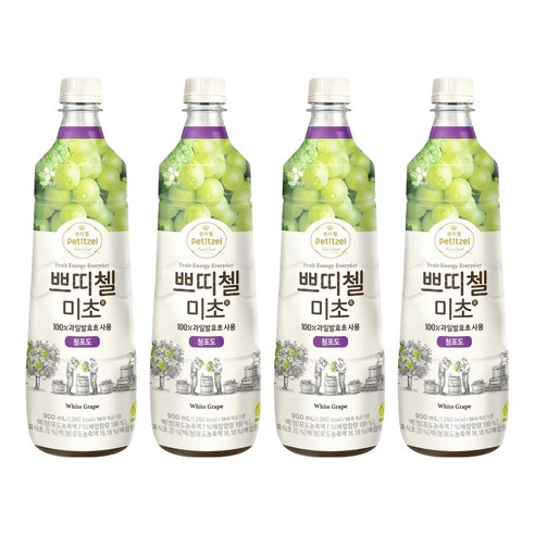쁘띠첼 미초 청포도, 4개, 900ml