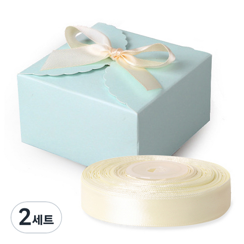 인디케이 레이스 상자 50p + 공단리본 22m, 블루, 2세트