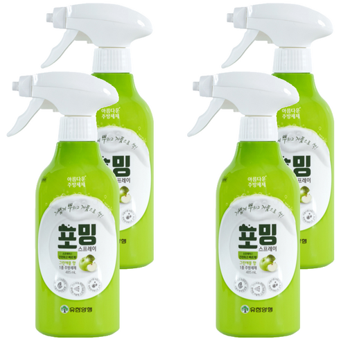 유한양행 포밍 스프레이 주방세제 용기, 485ml, 4개