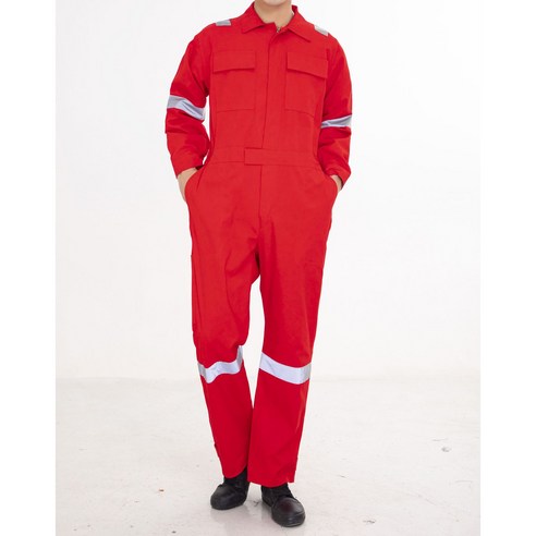 미화부장 빅사이즈 일체형 스즈키 반사띠 작업복 정비복 용접복 점프수트, 02 빨간색, 1개