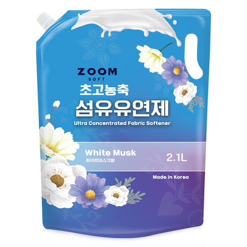 줌 엑스퍼트 화이트머스크향 초고농축 섬유유연제, 2.1L, 1개