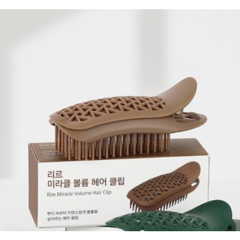 리르 미라클 볼륨 헤어 클립, 01 브라운, 2개