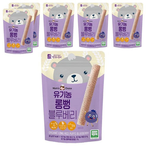 맛있는풍경 유기농 롱뻥, 블루베리맛, 30g, 6개