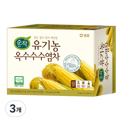 순작 유기농 옥수수 수염차 티백, 10g, 30개입, 3개